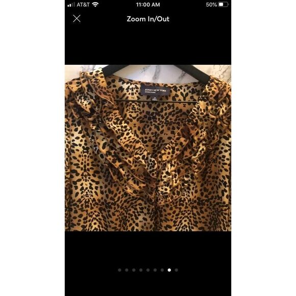 Jones New York Signature Leopard Shirt Medium - Picture 6 of 8